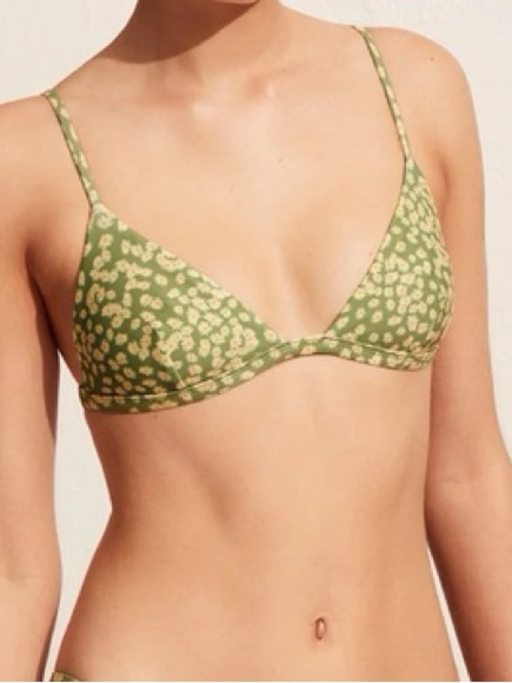 Matteau Olive Petite Triangle Bikini Top Spring Daisy NWOT